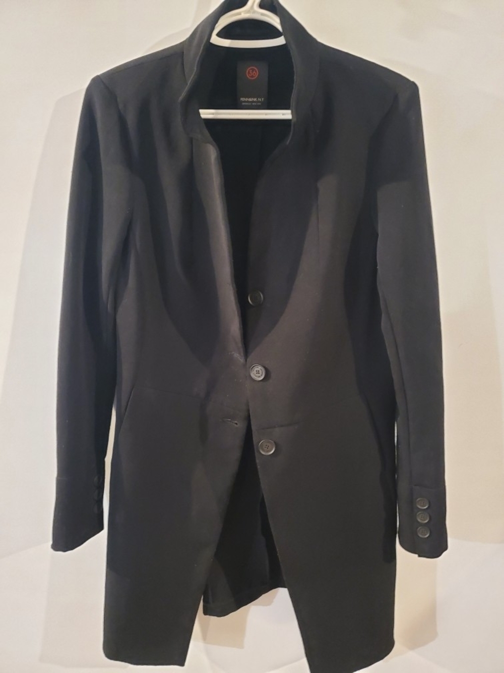 Black Long Tailored Blazer Jacket - Women's Structured Coat